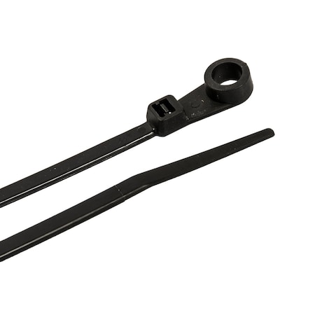 Forney Cable Tie, 6-1/2 in L, Black, Nylon 6/6, 40 lb Strength, 100 PK 62103